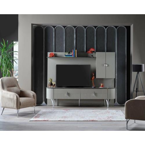 Serra TV Unit - Chrome