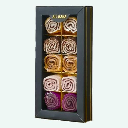 Ali Baba Turkish Delight with Cocoa Hazelnut Flavor (Sultan Kakao Findik Aromali Lokum) 220 g