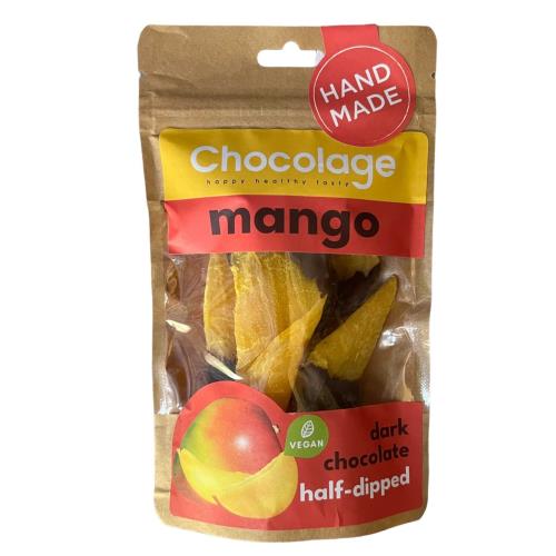 Chocolage Vegan Dark Chocolate with Dried Mango, 80g
