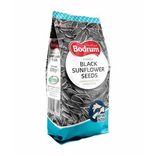 Bodrum Black Sunflower Seeds Unsalted (Kavrulmus Siyah Aycekirdegi Tuzsuz) 250 g