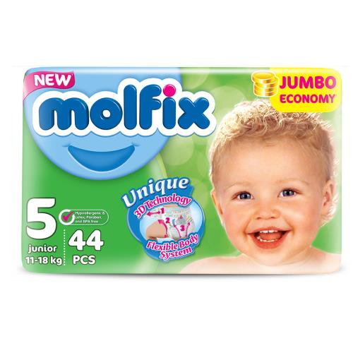 Molfix 3D Nappy 5 Junior Jumbo (11-18 kg)  44 Pcs