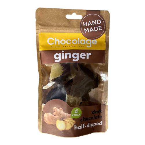 Chocolage Vegan Dark Chocolate with Dried Ginger, 80g
