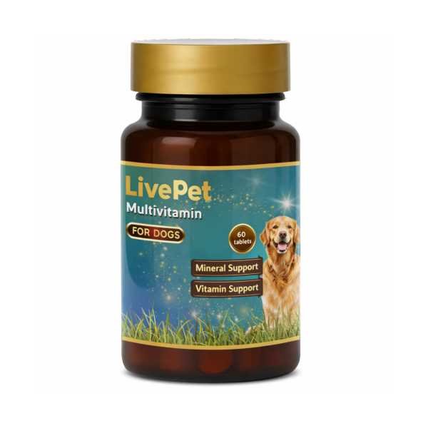 LIVEPET DOG MULTIVITAMIN – DAILY VITAMIN & MINERAL SUPPORT FOR DOGS – IMMUNE & ENERGY SUPPORT 