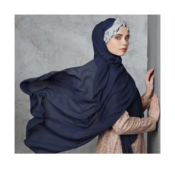 LUXURY HIJAB MUSLIM WOMEN HEAD TURBANS SCARF FOULARD HAND EMBROIDERED PRACTICAL SHAWL