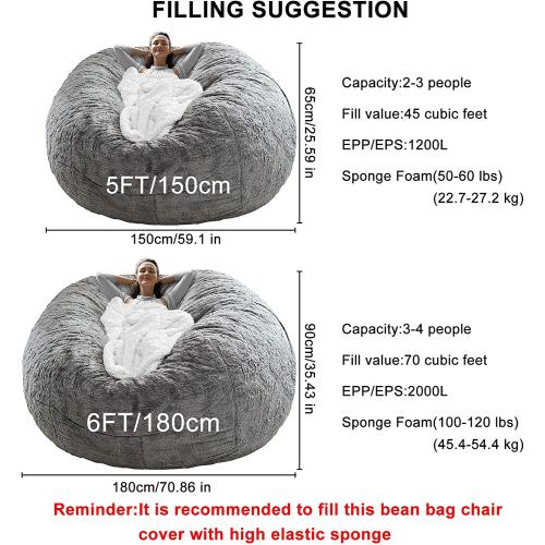 BAG CHAIR COVERIT WAS ONLY A COVER,  NOT A FULL BEAN BAGCHAIR CUSHION,  BIG ROUND SOFT FLUFFY PV VE