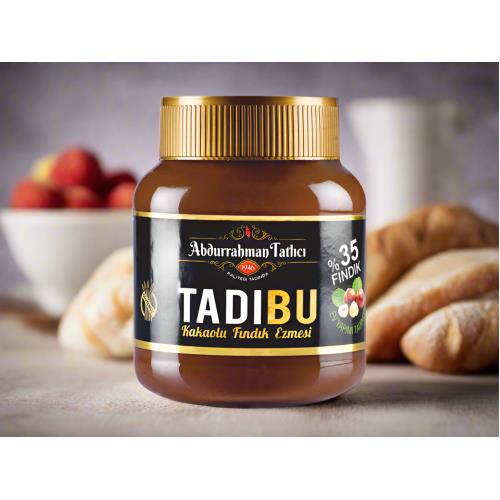 Tadibu Abdurrahman Tatlici Hazelnut Spread with Cacao 35% Hazelnut (Kakaolu Findik Ezmesi) 330 Gr