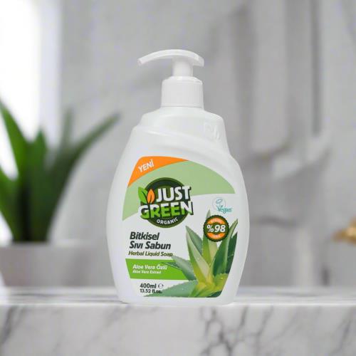 Just Green Herbal Hand Soap Aloe Vera (Dogal Sivi El Sabunu) 400ml