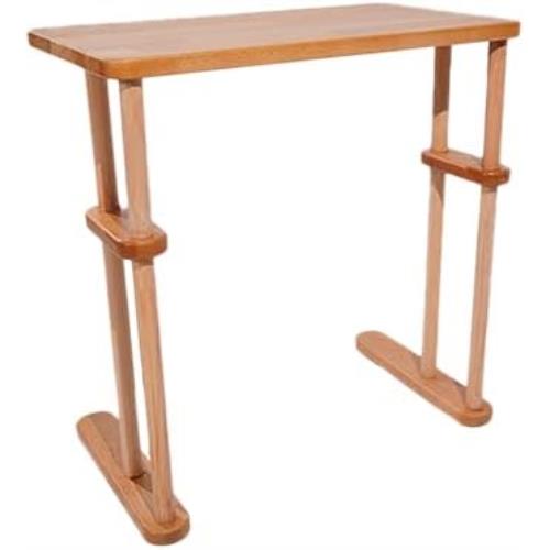 C-SHAPED SIDE TABLE, COMPUTER DESK, SNACK TABLE FOR LIVING ROOM, BEDROOM, 100% SOLID BEECH