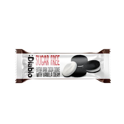 Diablo Sugar Free Extra Dark Cocoa Cookie with Vanilla Cream (44 g)