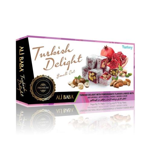 Ali Baba Nar Aromali Findikli,Fistikli ve Bademli Lokum (Turkish Delight with Pomegranate Flavour Pistachio,Almond and Hazelnut) 350 g