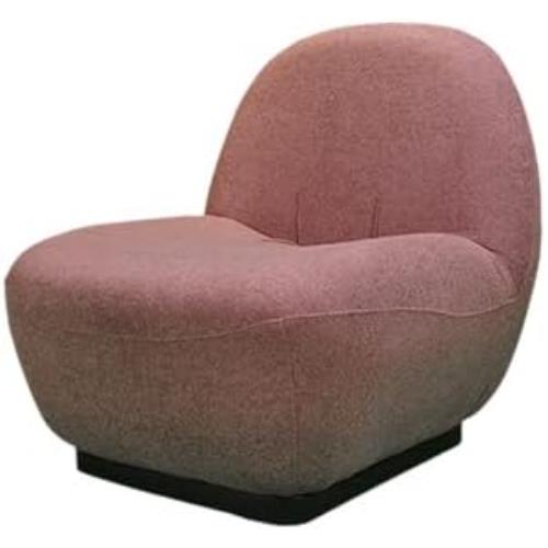 ACCENT CHAIR SHERPA UPHOLSTERED CUSHION ARMLESS BARREL CHAIR IN MORDEN STYLE (PINK)