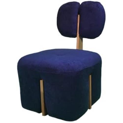 UPHOLSTERED OCCASIONAL ACCENT CHAIR (DARK BLUE)
