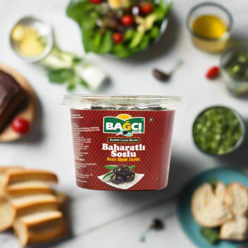 Bagci Black Olives Marinated In Herbs (Baharat Soslu Siyah Zeytin) 400 g