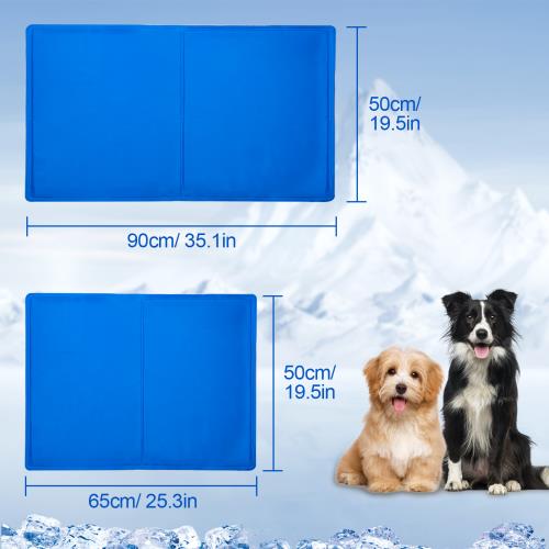 DOG COOLING MAT, PET COOLING MAT FOR DOGS AND CATS, PRESSURE ACTIVATED DOG COOLING PAD, NO WATER OR