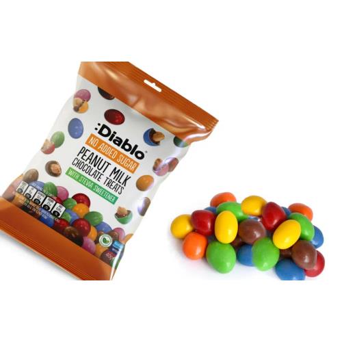Diablo No Added Sugar Peanut Milk Chocolate Treats With Stevia Sweetener 40g